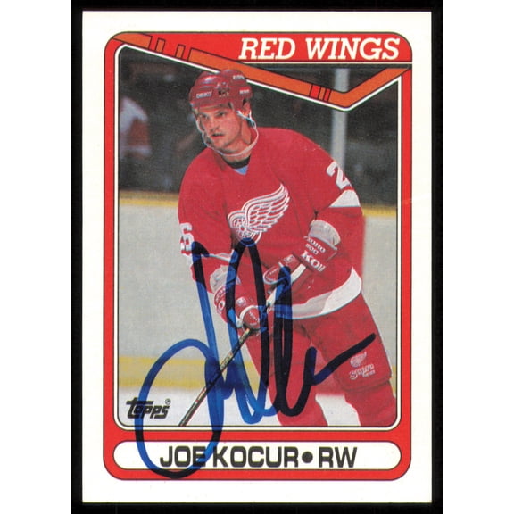 Joe Kocur Autographed 1990-91 Topps Rookie Card #55 Detroit Red Wings SKU #255149