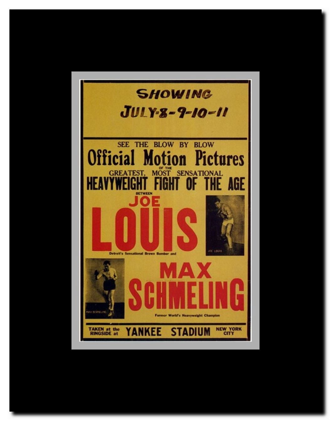 Joe Louis and Max Schmeling Framed Movie Poster