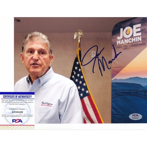 Joe Manchin Senator Signed Autograph 8x10 Photo PSA/DNA COA A