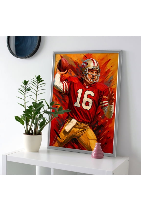Joe Montana 49ers Poster or Canvas Wall Art