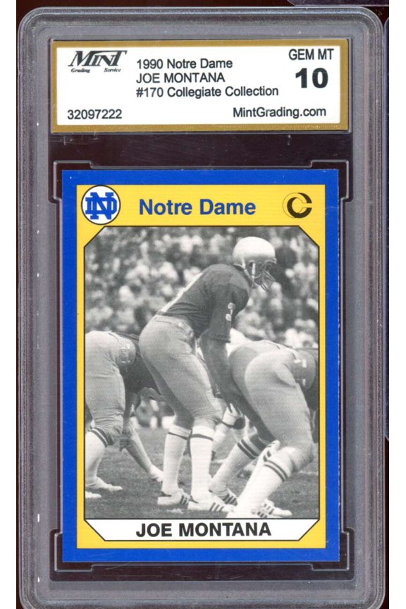 Joe Montana Card 1990 Collegiate Collection #170 Mintgrading 10