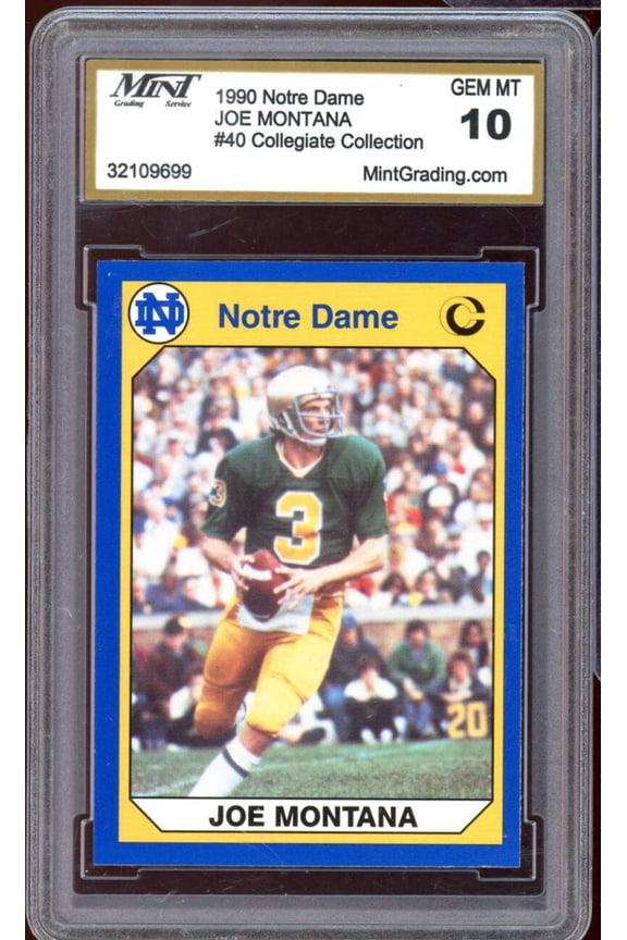 Joe Montana Card 1990 Collegiate Collection #40 Mintgrading 10