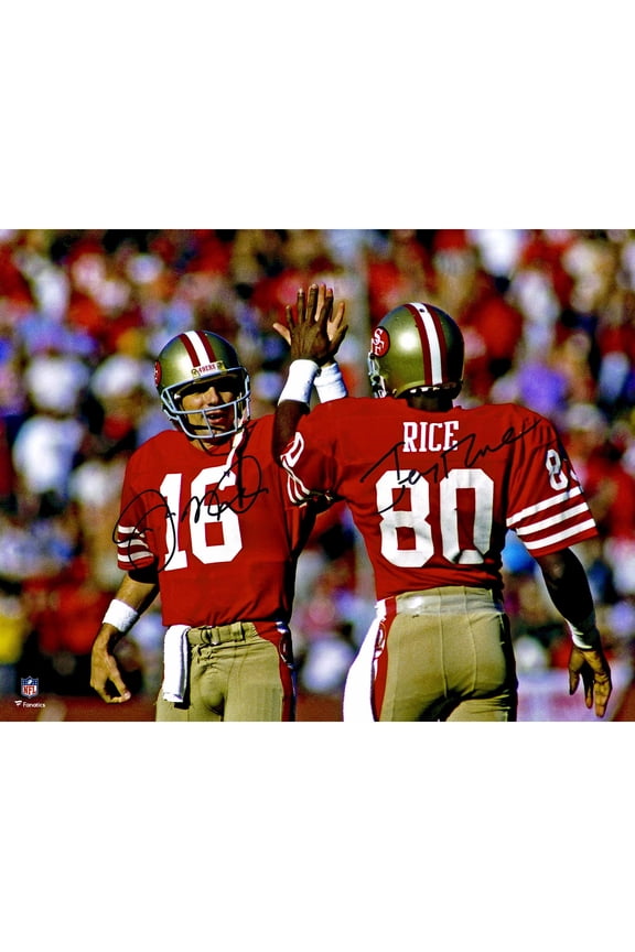 Joe Montana, Jerry Rice San Francisco 49ers Dual Signed 11" x 14" Red Jersey Photograph - Fanatics Authentic Certified