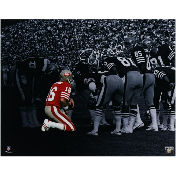 Joe Montana San Francisco 49ers Autographed 16" x 20" Huddle Spotlight Photograph - Signed in White - Fanatics Authentic Certified