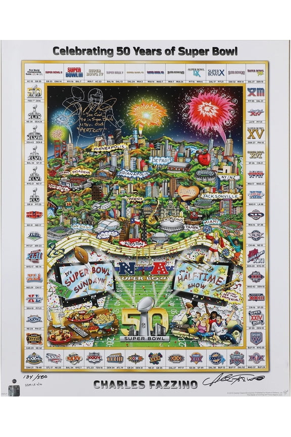 Joe Montana San Francisco 49ers Autographed 27" x 34" Super Bowl 50 Poster with Multiple Super Bowl Inscriptions - Limited Edition of 500 - Fanatics Authentic Certified