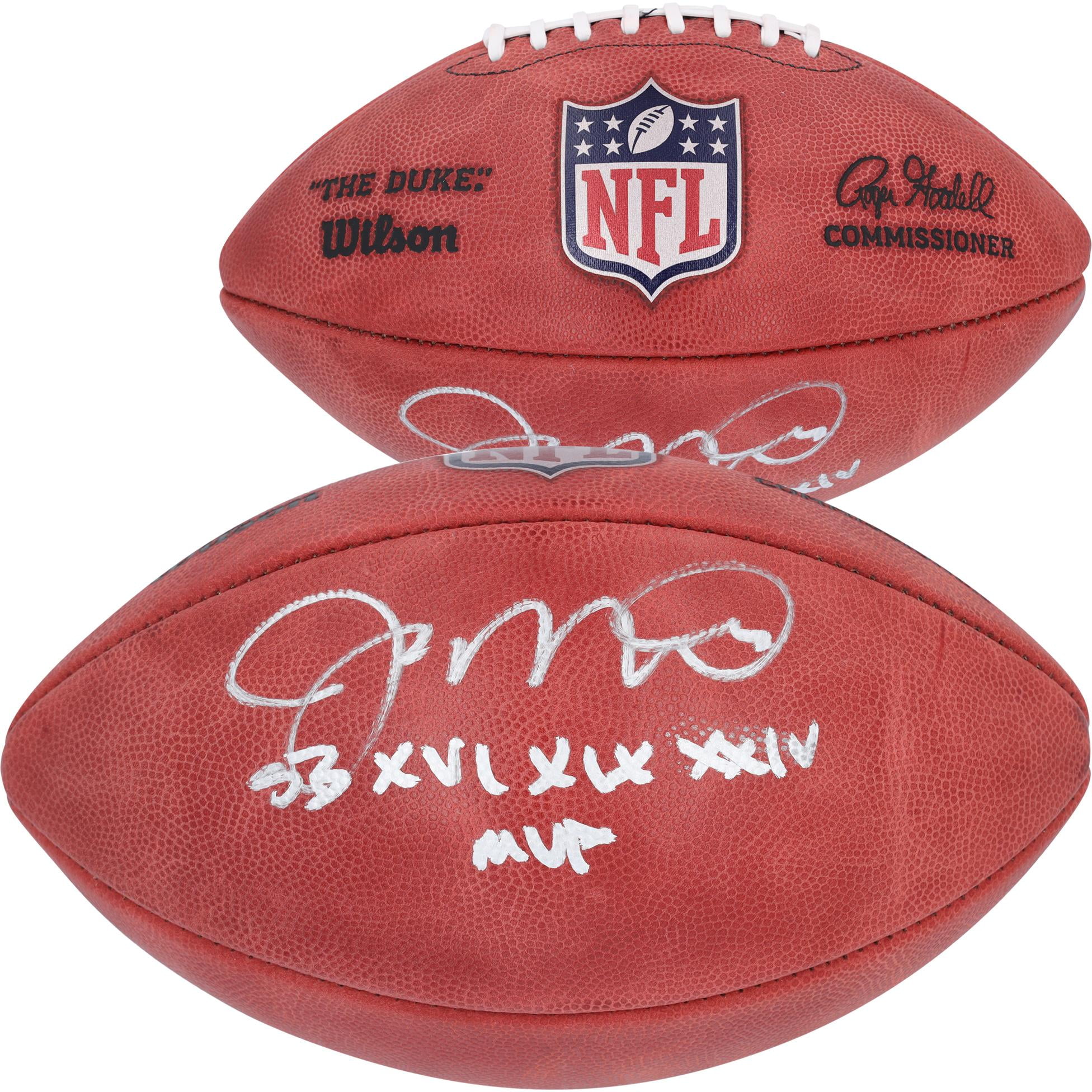 Joe Montana San Francisco 49ers Autographed Duke Full Color Football with "SB XVI, XIX, XXIV MVP" Inscription - Fanatics Authentic Certified