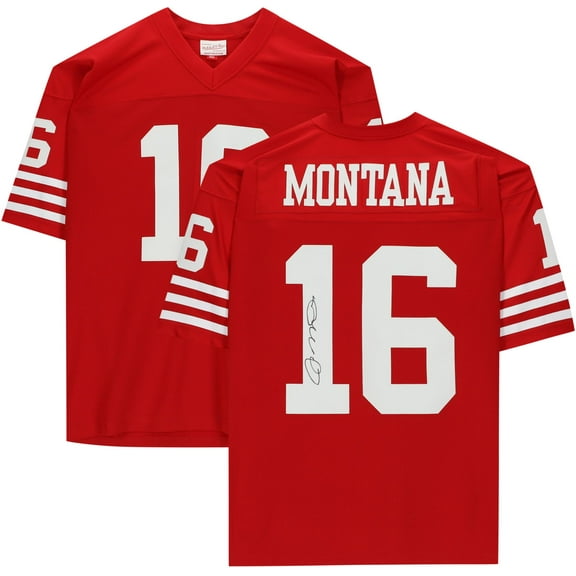 Joe Montana San Francisco 49ers Autographed Mitchell & Ness Red Replica Jersey - Fanatics Authentic Certified