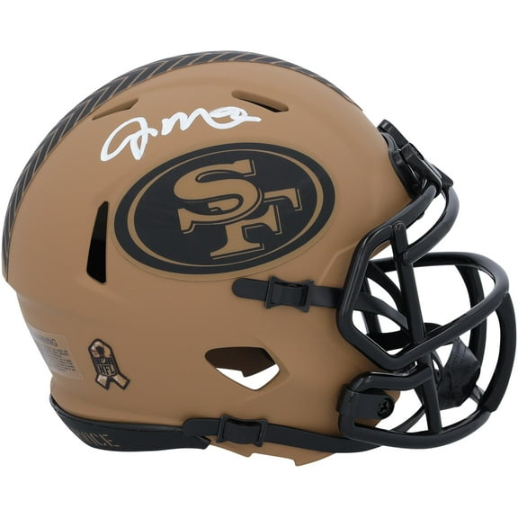 Joe Montana San Francisco 49ers Autographed Riddell 2023 Salute to Service Speed Mini Helmet - Fanatics Authentic Certified