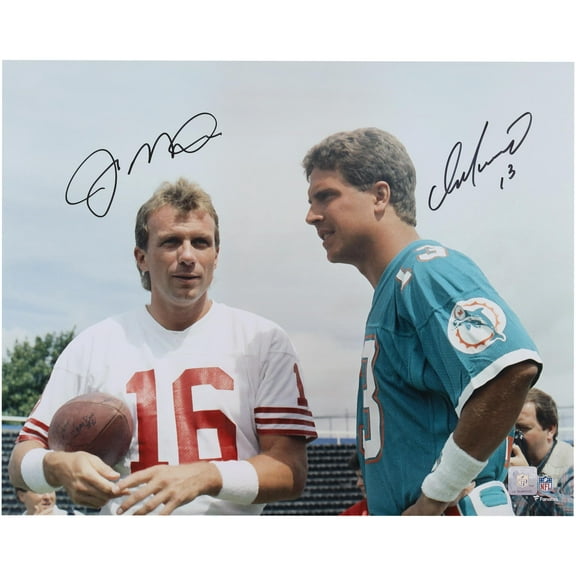 Joe Montana San Francisco 49ers & Dan Marino Miami Dolphins Dual-Signed 16" x 20" Photograph - Fanatics Authentic Certified