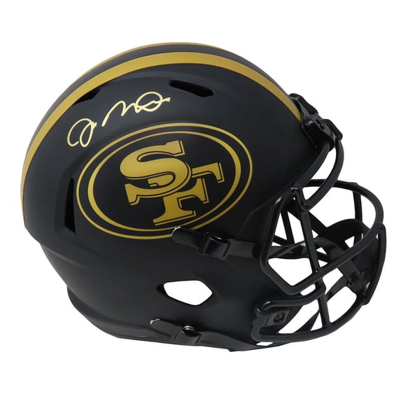 Joe Montana Signed San Francisco 49ers Eclipse Black Matte Riddell Speed Full Size Replica Helmet