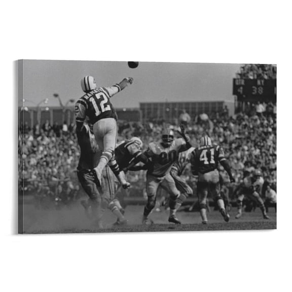 Joe Namath Poster Posters Wall Art Painting Canvas Gift Living Room Prints Bedroom Decor Poster Artworks 16x24inch(40x60cm)