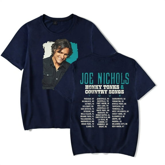 Joe Nichols Black Tour Tshirt Vintage 90s Short Sleeve Hip Hop T-shirts Casual Tops