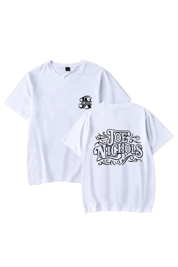 Joe Nichols Merch 2025 Tour T-shirt For Men And Women, Stylish Round Neck Short-sleeved Top,S,White