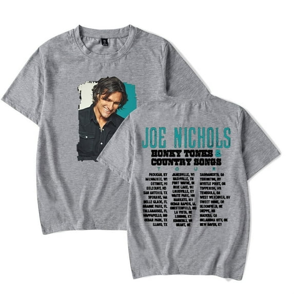 Joe Nichols Round Neck T-Shirt - Graphic Stylish Casual Short Sleeve Cotton Blend Tee for Men & Women