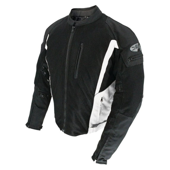 Joe Rocket Analog Mens Vented Mesh Motorcycle Jacket Black/White SM