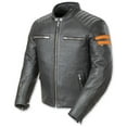 thumbnail image 1 of Joe Rocket Classic '92 Mens Leather Motorcycle Jacket Black/Orange SM, 1 of 2