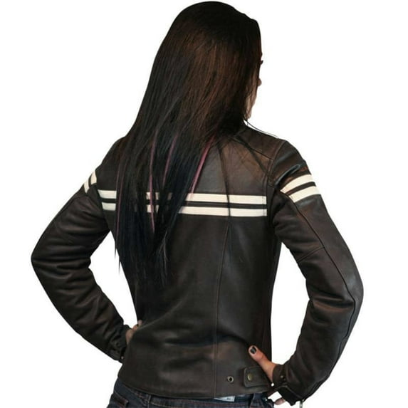 Joe Rocket Classic '92 Womens Leather Motorcycle Jacket Black/White 3XL