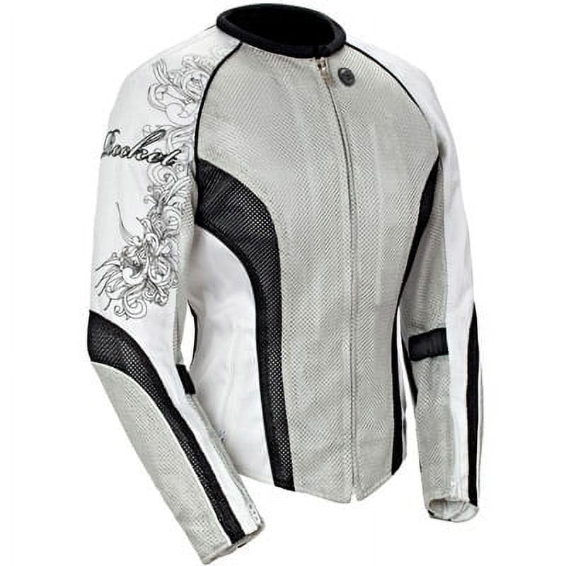 Joe Rocket Cleo 2.2 Womens Silver/Black/White Mesh Motorcycle