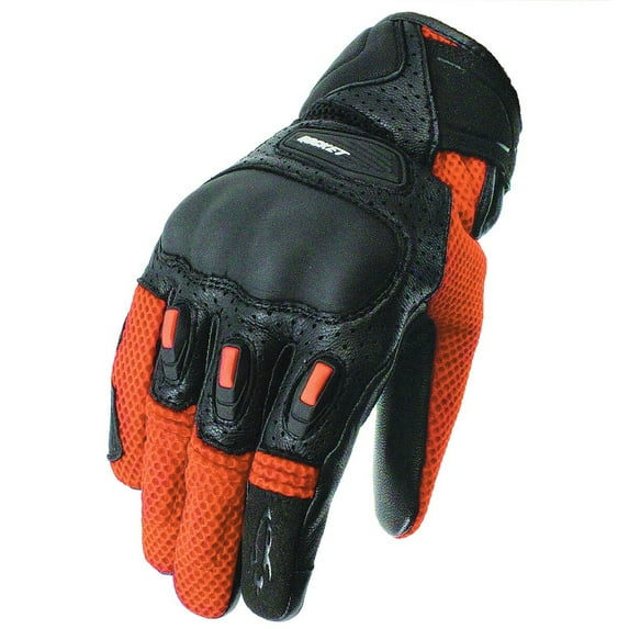 Joe Rocket Dayride Mens Leather Motorcycle Gloves Black/Orange XL