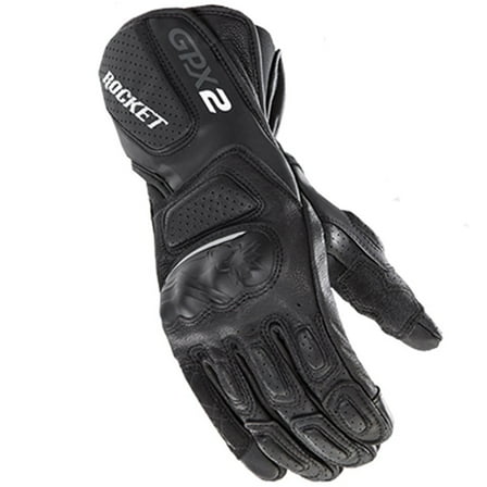 Joe Rocket GPX 2.0 Mens Leather Motorcycle Gloves Black/Black MD