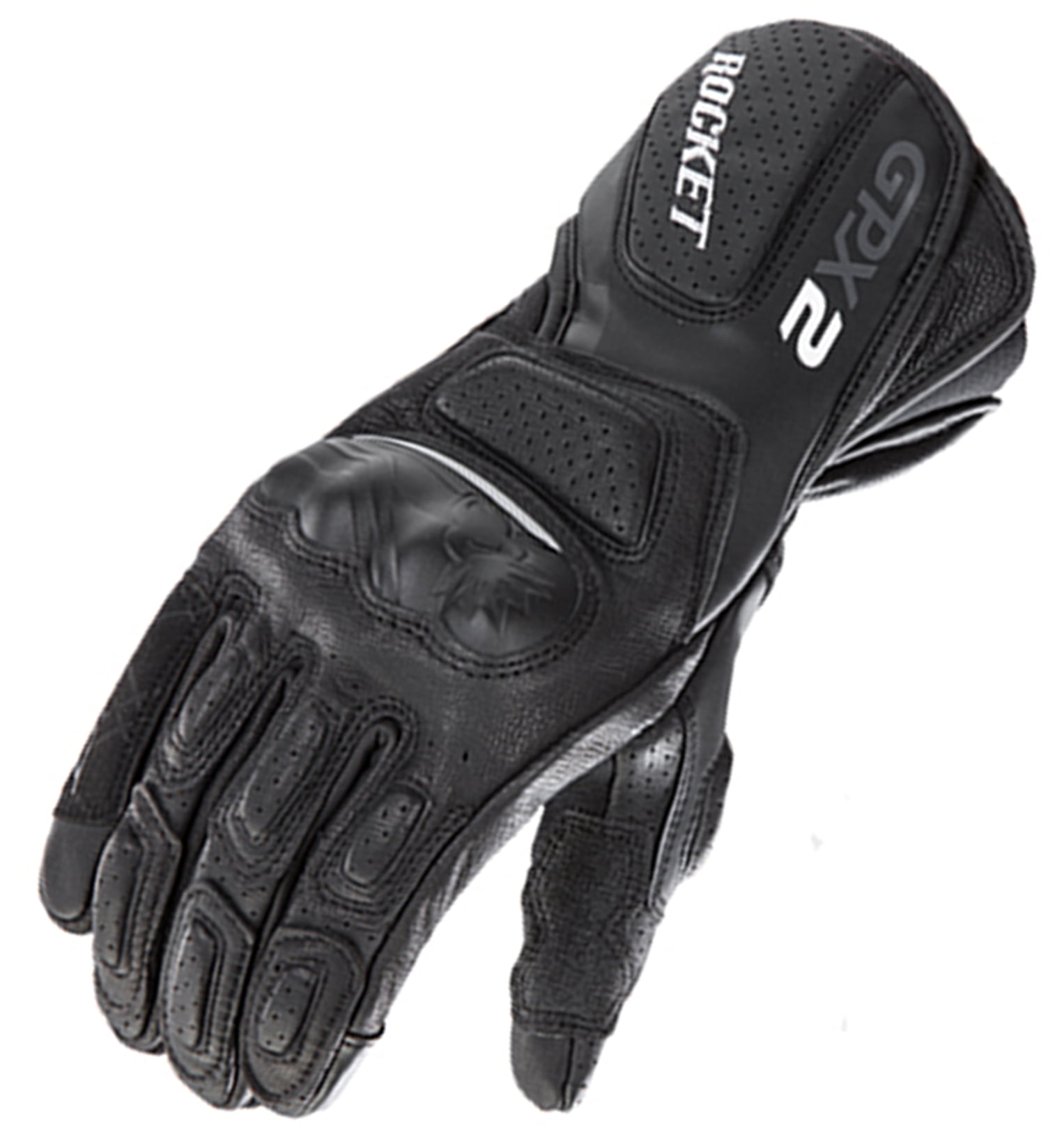 Joe Rocket GPX 2.0 Mens Leather Motorcycle Gloves Black/Black XL