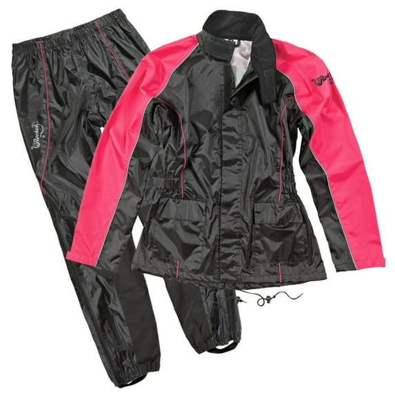 Joe Rocket RS-2 Womens 2-Piece Motorcycle Rain Suit Black/Pink SM