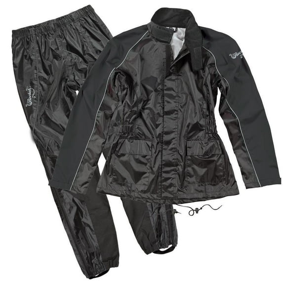 Joe Rocket 'RS-2' Womens Black Motorcycle Waterproof Rain Suit Medium