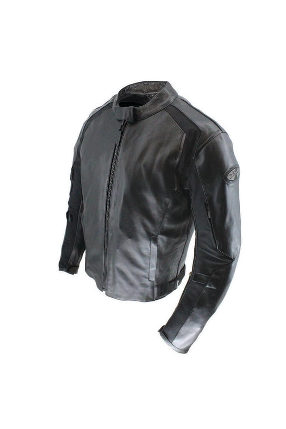 Sector Leather Jacket (XX-Large, Black/Black)