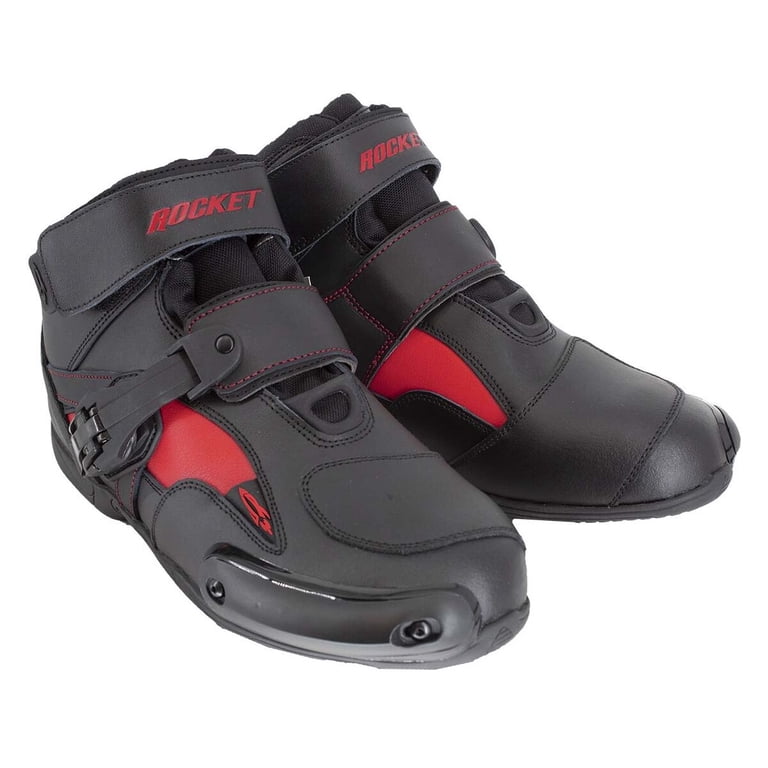 Joe Rocket Sector Mens Motorcycle Boots Black/Red 9 USA - Walmart.com