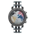 thumbnail image 1 of Joe Rodeo JCL39 Classic Diamond Watch, Silver Dial with Silver-Black Band, 1 of 1