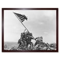 thumbnail image 1 of Joe Rosenthal Marines Raising American Flag 1945 Photo Iwo Jima Iconic WW2 Black and White Print Art Print Framed Poster Wall Decor 12x16 inch, 1 of 5