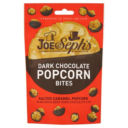Joe & Seph's Dark Chocolate Popcorn Bites 63g, British Import (Pack of 6)