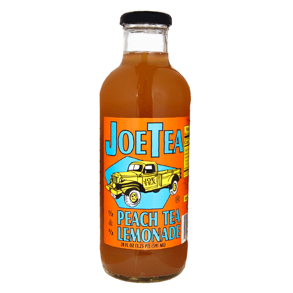 JOE TEA HALF & HALF PEACH 20 OZ GLASS BOTTLE