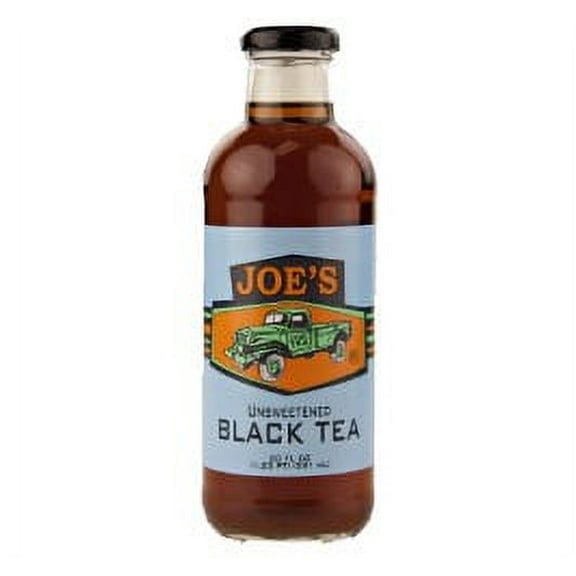 Joe Tea Unsweetened Black Tea 20 fl. oz. Glass Bottles- Case Pack of 12