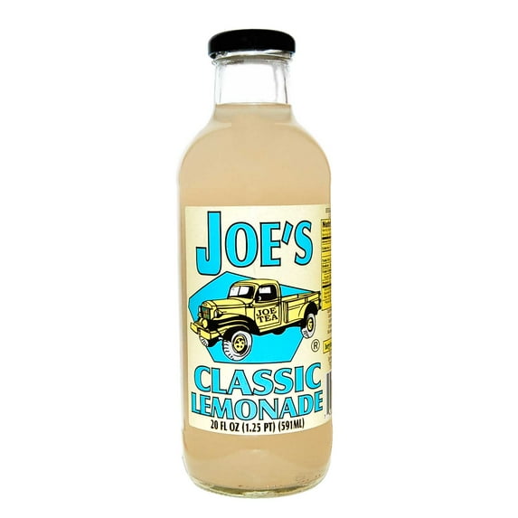 Joe Tea Classic Lemonade 20 fl oz Glass Bottle with Smooth Texture