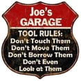 thumbnail image 1 of Joe's Garage Tool Rules Sign Gift 12x12 Red Sign 211110027017, 1 of 1