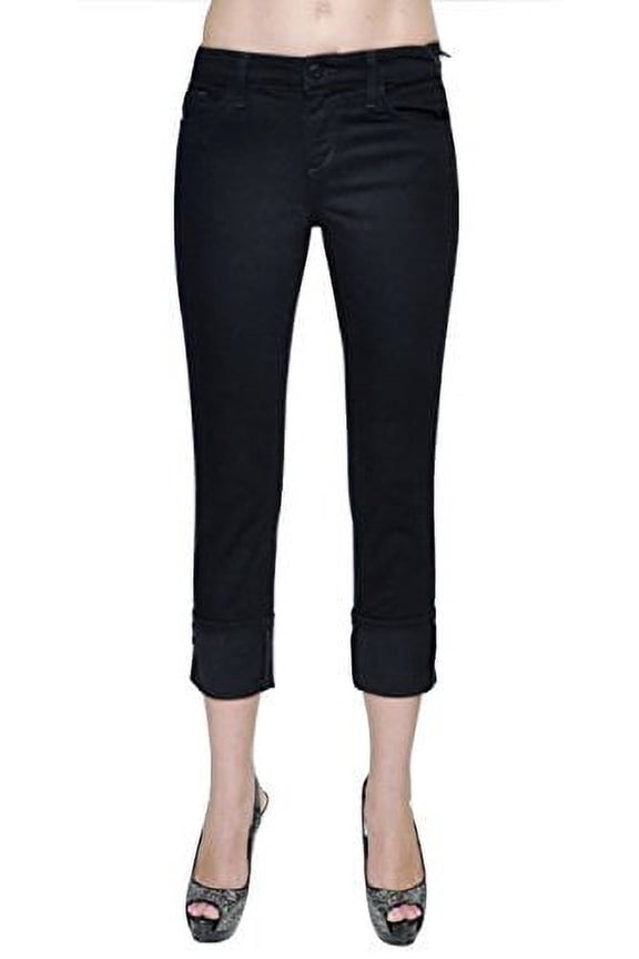 4" Clean Cuff Crop Mid Rise Stretch Denim Pants, Kimora (28)