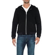 Joe's Jeans Abner Zip Hoodie Tweed Wool Blend Jacket Coat, Jet Black Small