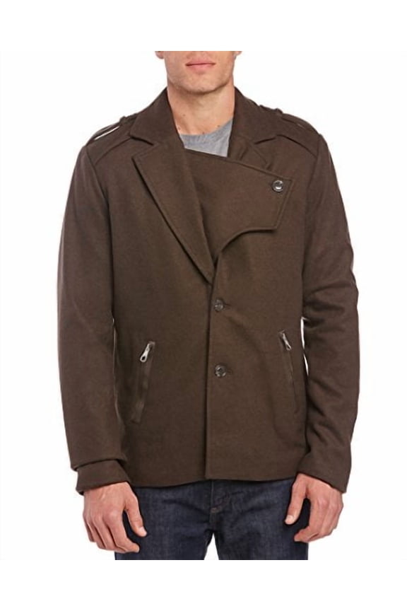 Commodore Wool Blend Coat Peacoat Jacket Olive (Medium)