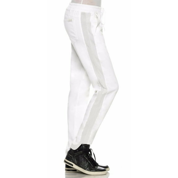 Joe's Jeans Dance Slim Joggers Off Duty Drawstring Pants (Large, Optic White)