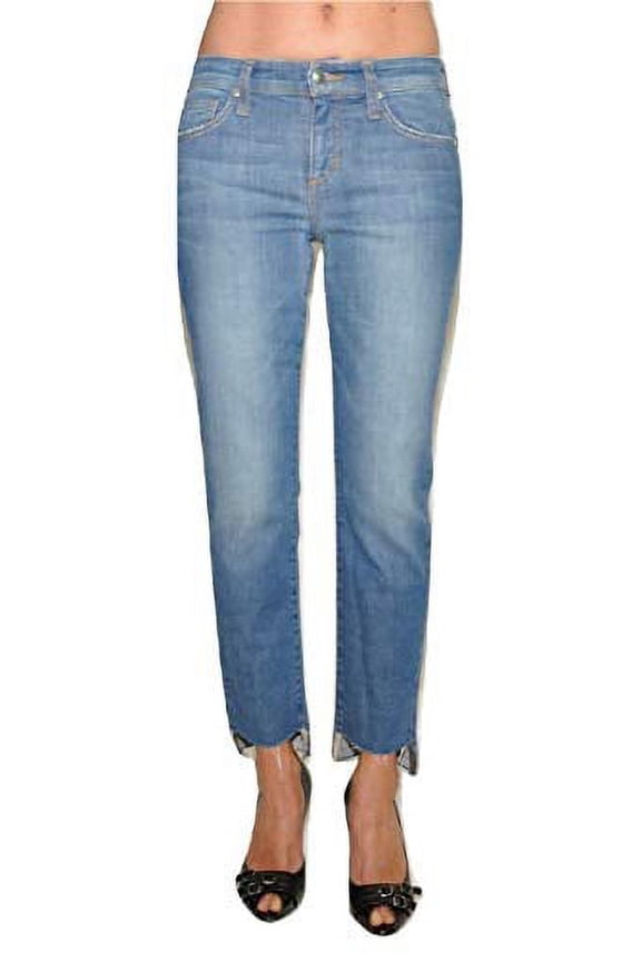 High Rise Straight Ankle Raw Hem Denim Pants, Nessa (27)