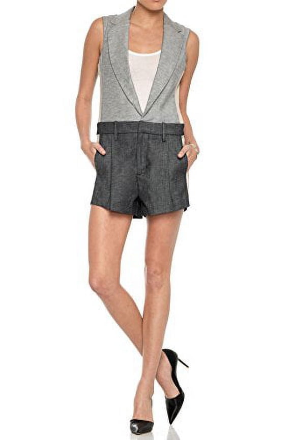 Juxtapose Short Jumper Super Chic Denim Romper, Jaqui (Small)