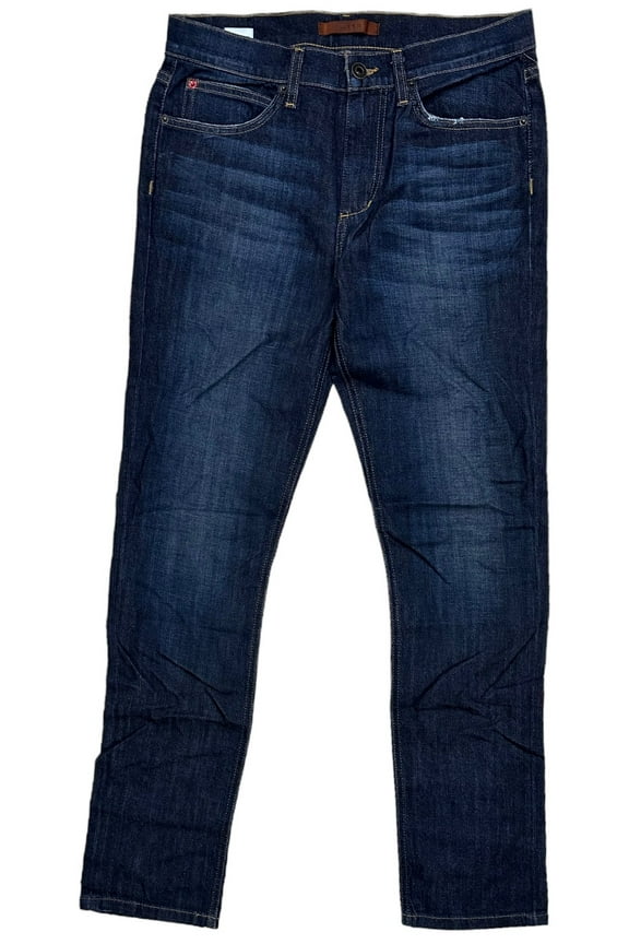 Men's Slouched Slim Fit Straight Ankle Japanese Denim Jeans (31, Kenji Dark Blue)