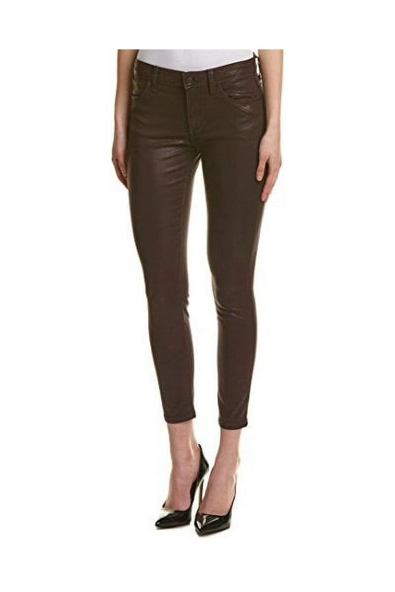 The Icon Skinny Ankle Coated Mid Rise Pants, Deep Orchid (31) Purple