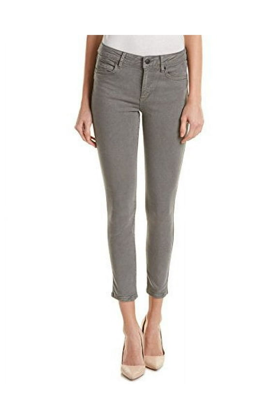 Women's Skinny Ankle Posh Colors Mid Rise Pants Trousers (Grey, 24)