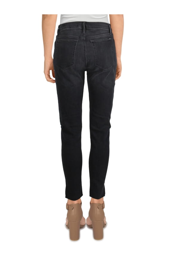 Womens Mid-Rise Ankle Skinny Jeans Black 23