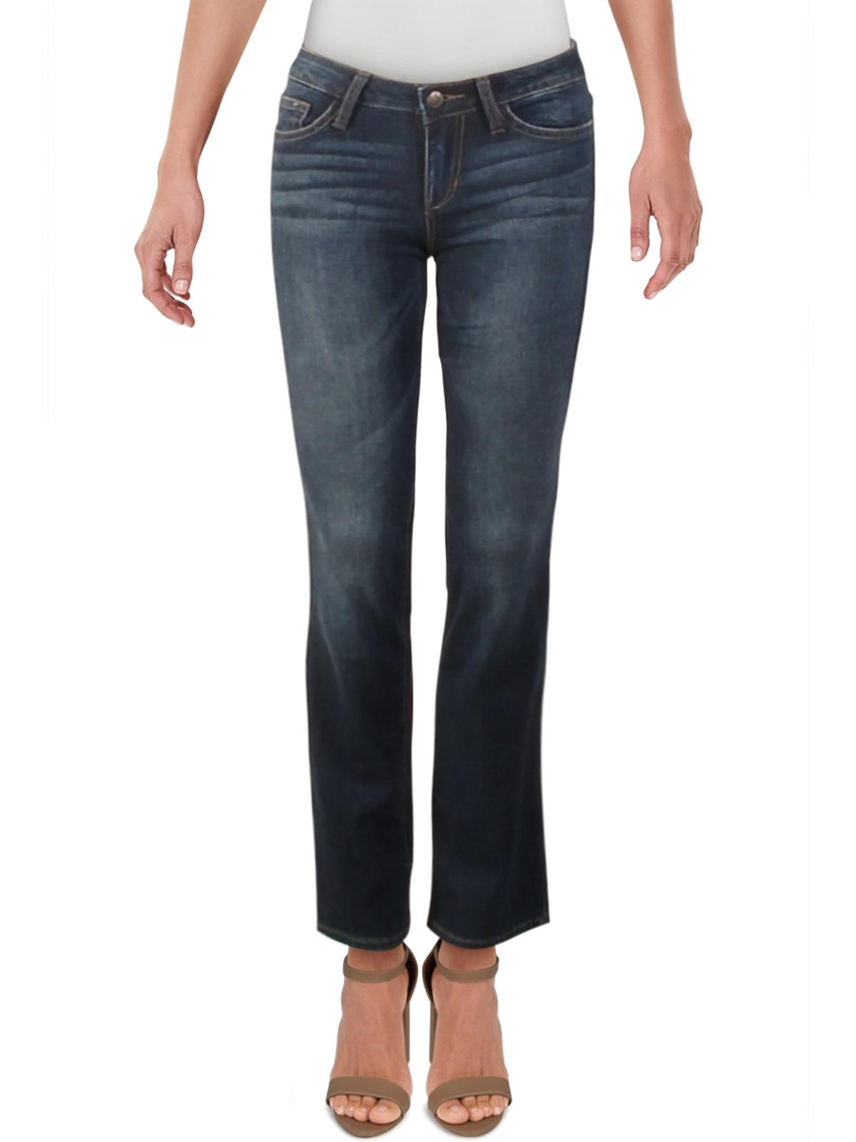 LA Idol Women's Rhinestone Mid Rise Bootcut Stretchy Denim