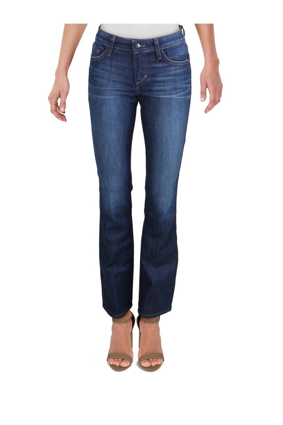 Womens Mid-Rise Faded Bootcut Jeans Blue 23