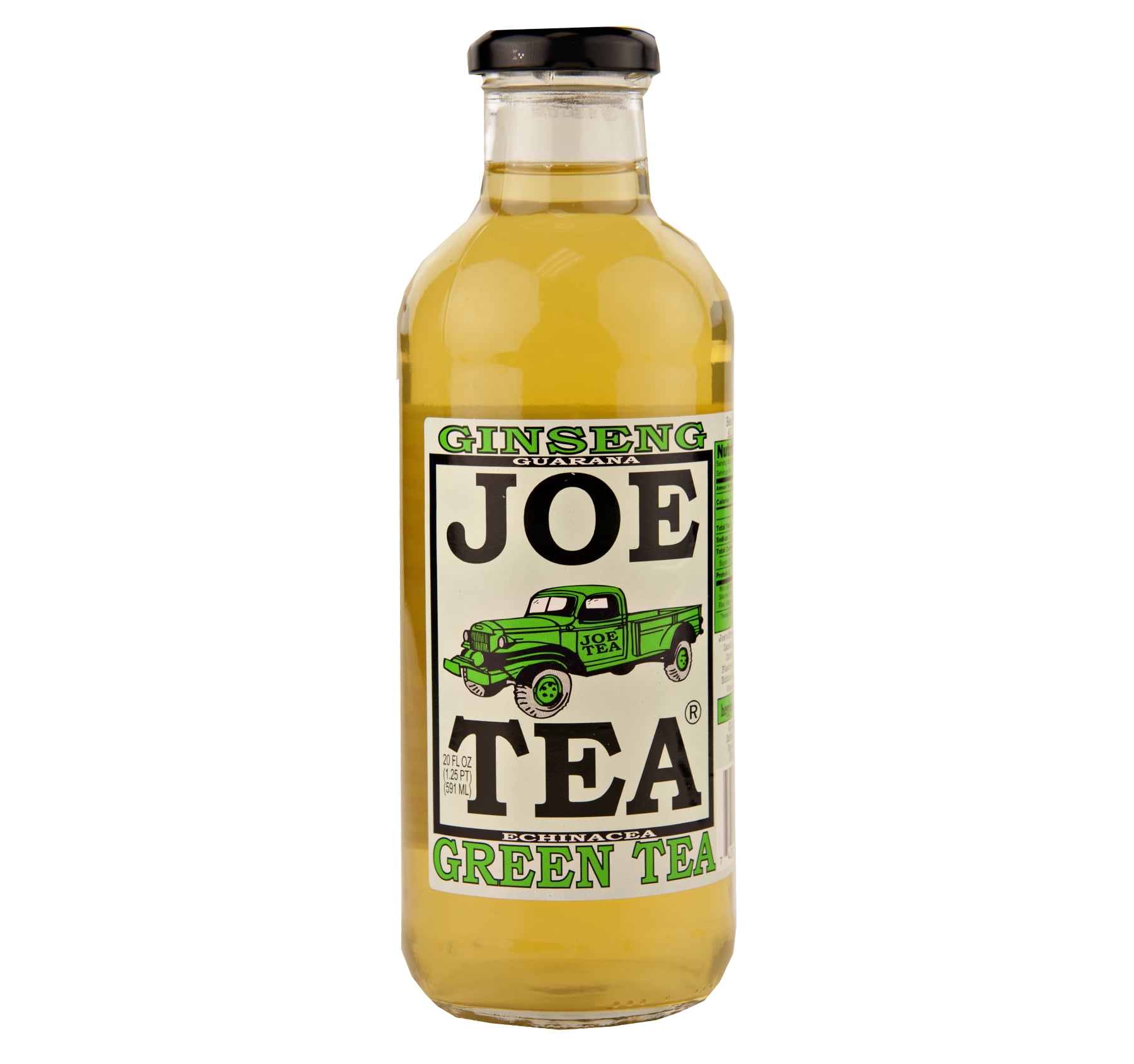 Joe's Tea Ginseng Green Tea 20 fl. oz. Glass Bottles- Case Pack of 12