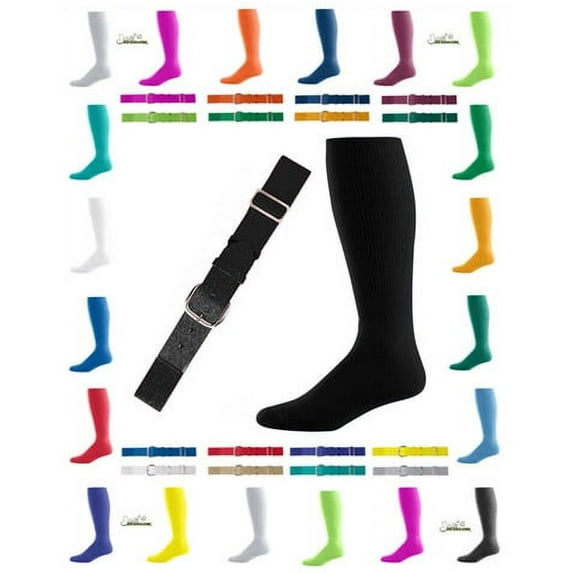 Joe's USA Adult Baseball Belt And Sock Combo - Black